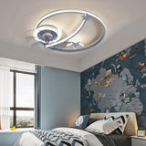 Modern Star Shaped Flush Mount Ceiling Fan with Lights and Remote Control for Kids Nursery