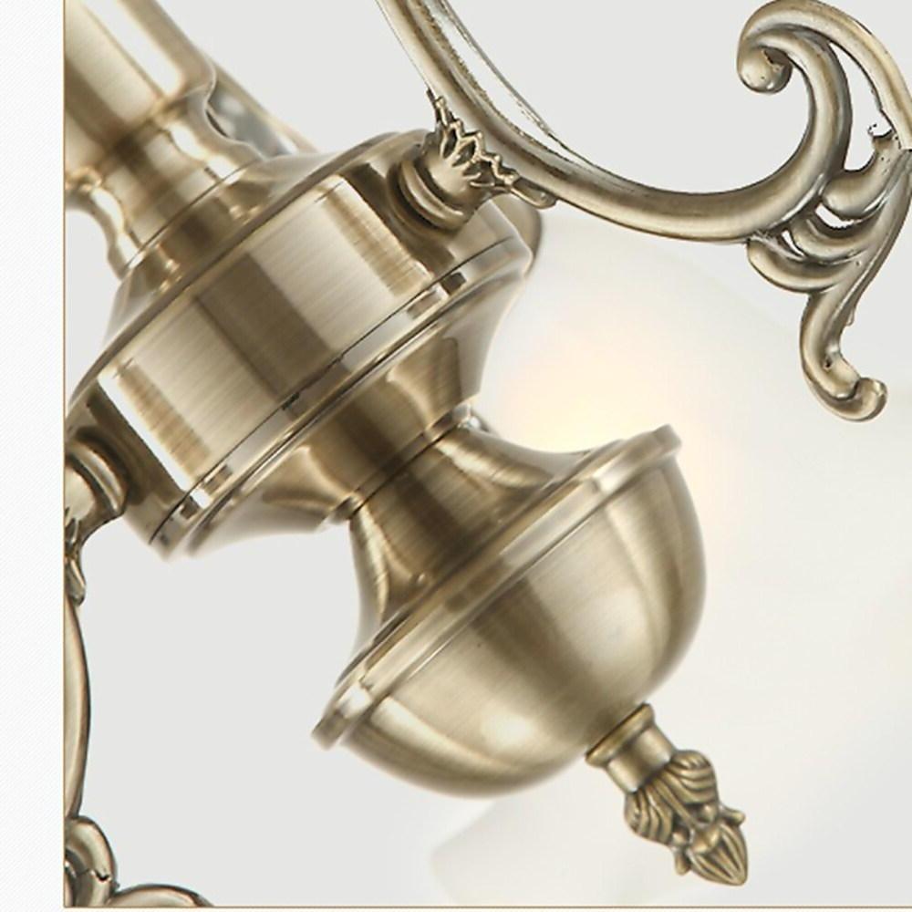 Classic Flower Shaped 8 Light LED Glass Chandelier with Electroplated Metal Finish for Dining Room