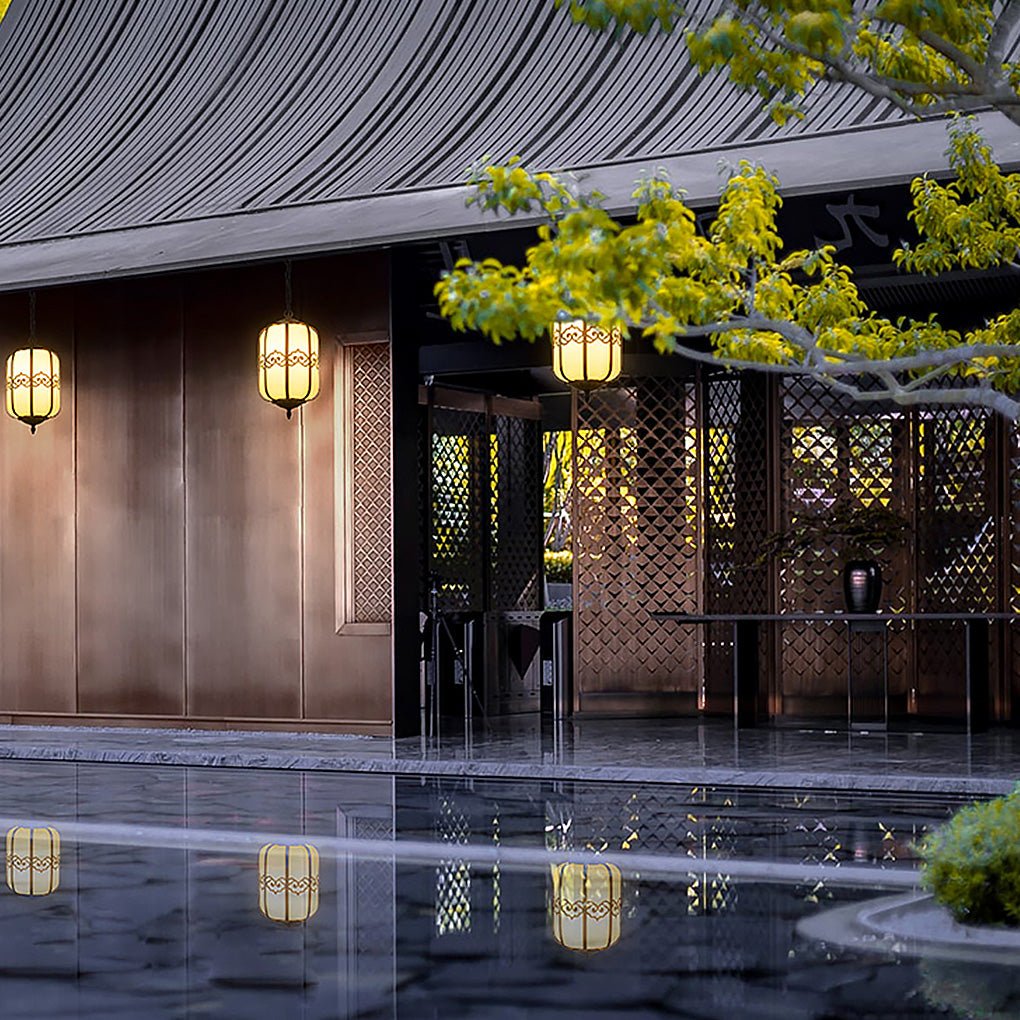 Vintage Waterproof Outdoor LED Hanging Chandelier for Garden and Courtyard Lighting