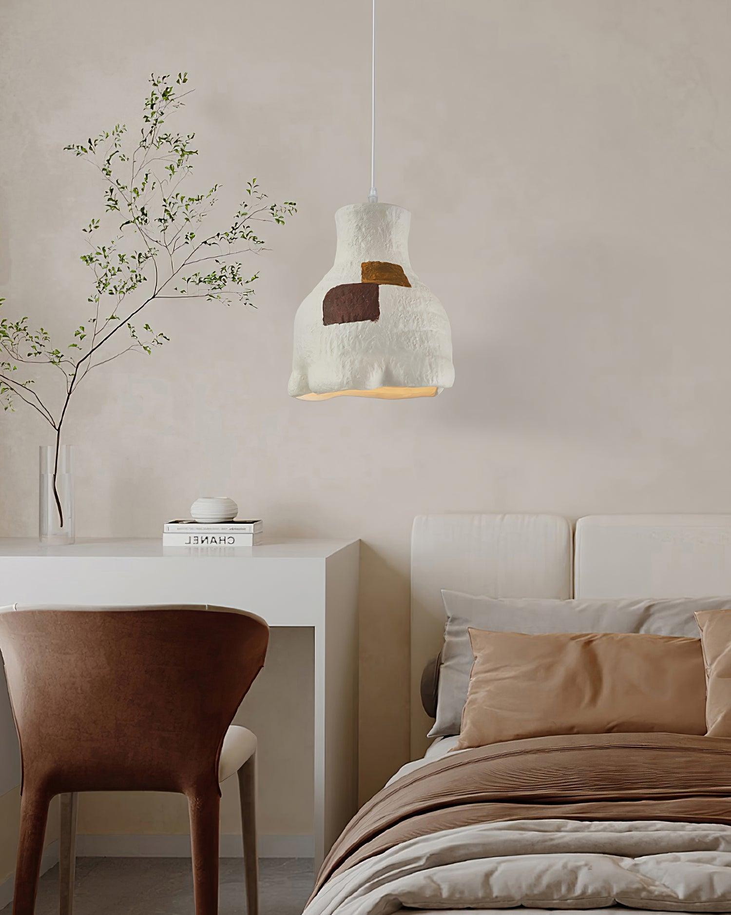 Clovo Postmodern Resin Pendant Light Grey White Decorative Hanging Lamp for Kitchen and Dining Room