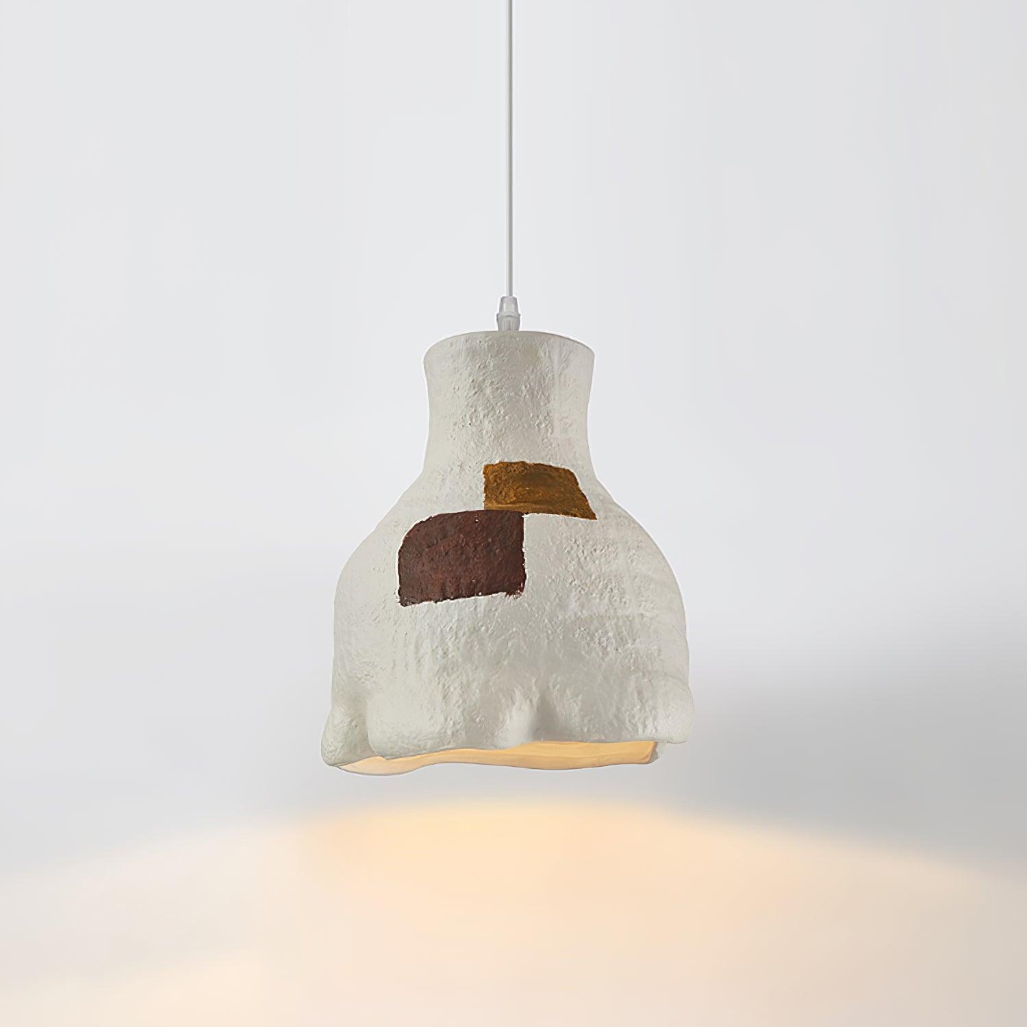 Clovo Postmodern Resin Pendant Light Grey White Decorative Hanging Lamp for Kitchen and Dining Room