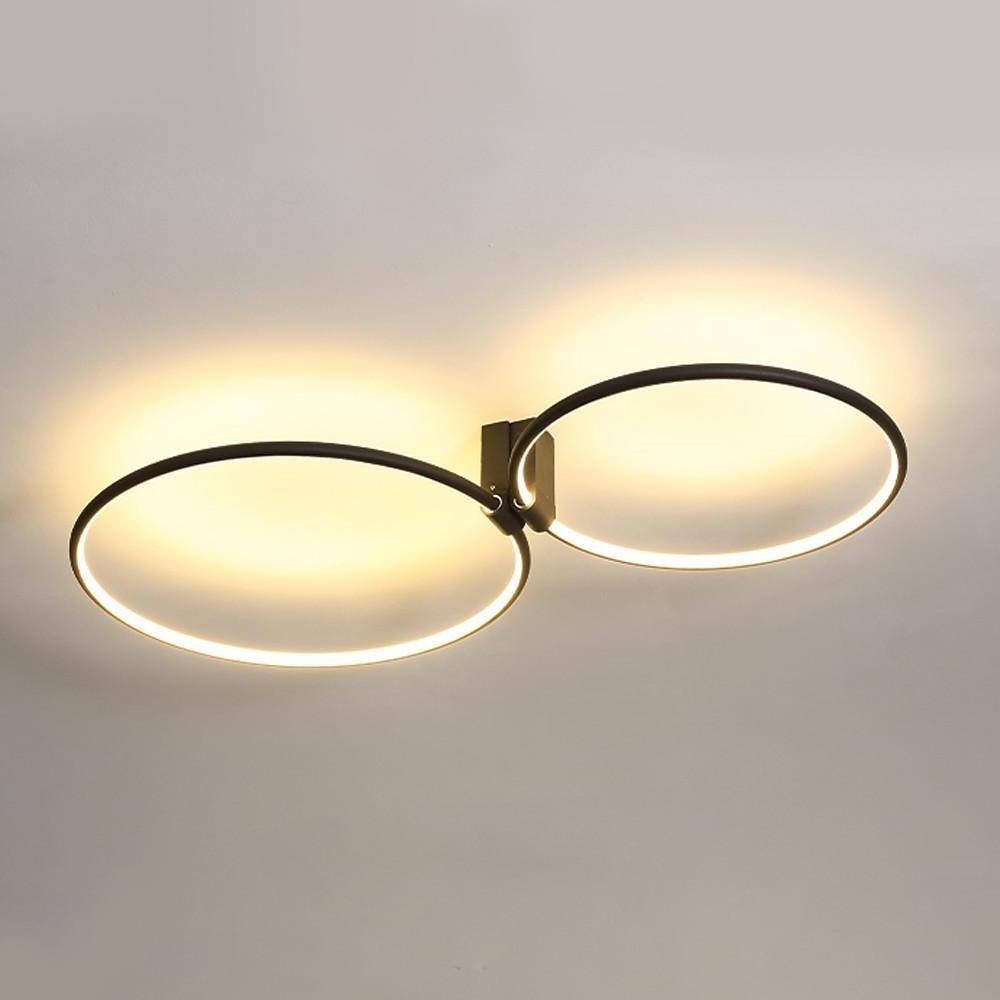 Abstract Double Circle LED Flush Mount Ceiling Light Modern Metal Bedroom Lighting Fixture