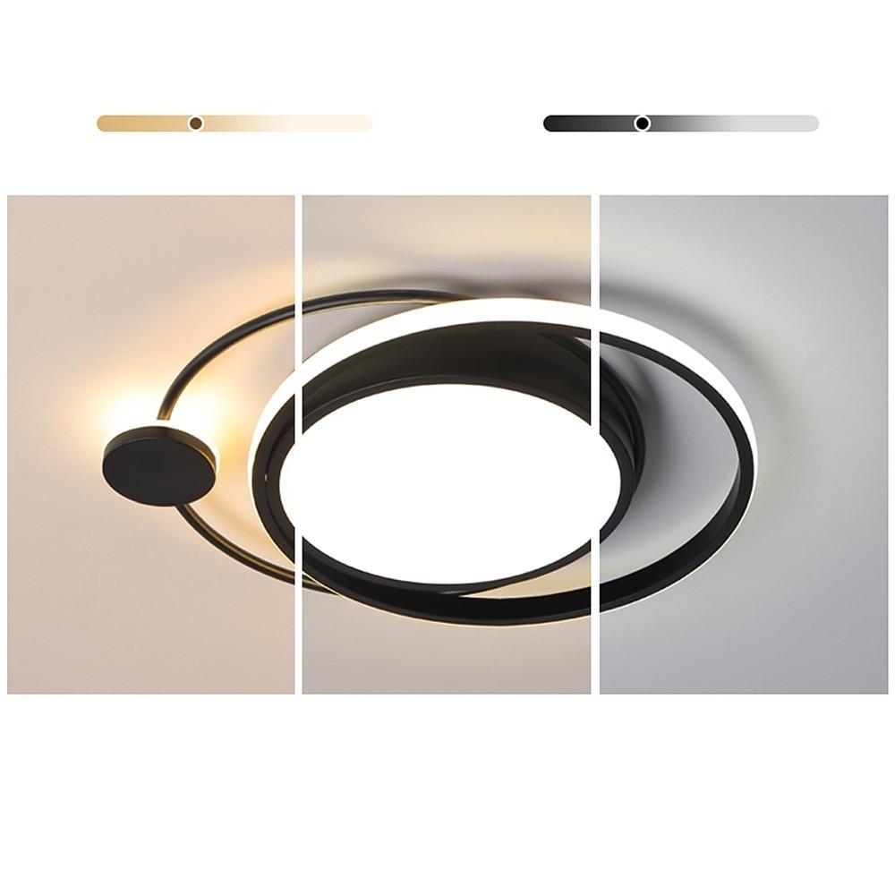 Modern Dimmable Double Circle Geometric LED Flush Mount Ceiling Light for Bedroom Living Room