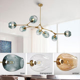 Colorful Glass Globe Sputnik Chandelier Modern Industrial Pendant Lighting for Dining Room and Bedroom