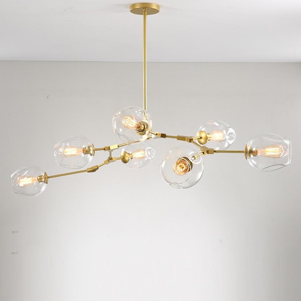 Colorful Glass Globe Sputnik Chandelier Modern Industrial Pendant Lighting for Dining Room and Bedroom