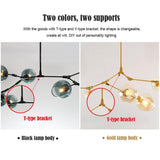 Colorful Glass Globe Sputnik Chandelier Modern Industrial Pendant Lighting for Dining Room and Bedroom
