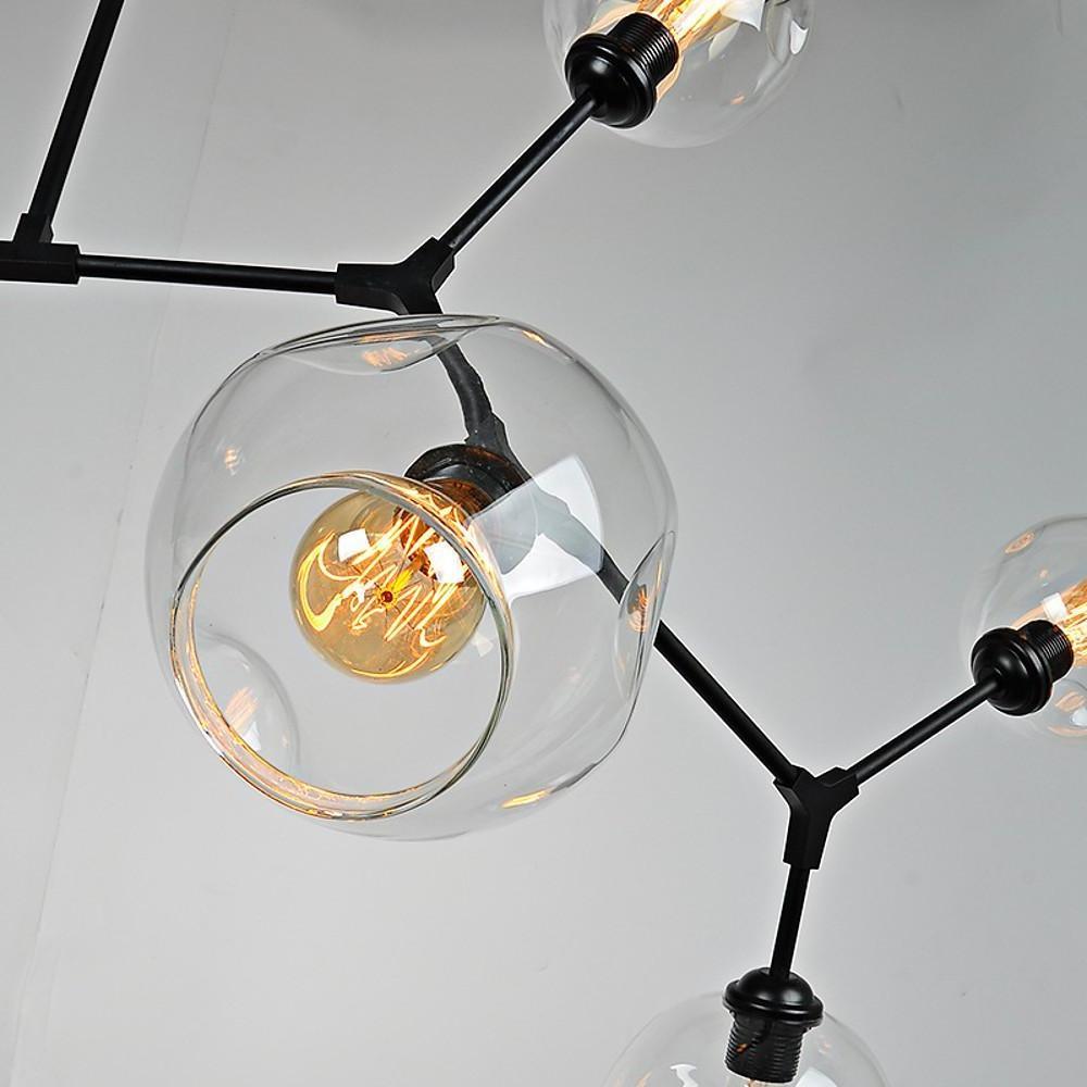 Colorful Glass Globe Sputnik Chandelier Modern Industrial Pendant Lighting for Dining Room and Bedroom