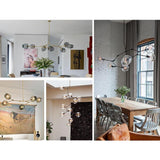 Colorful Glass Globe Sputnik Chandelier Modern Industrial Pendant Lighting for Dining Room and Bedroom