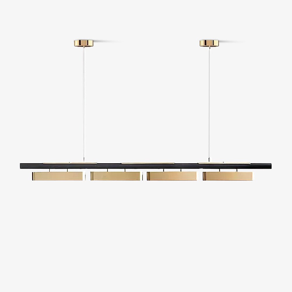 Colt Modern Linear Brass Pendant Light with Integrated LED for Kitchen Island