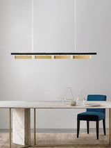Colt Modern Linear Brass Pendant Light with Integrated LED for Kitchen Island