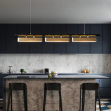 Colt Modern Linear Brass Pendant Light with Integrated LED for Kitchen Island