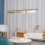 Colt Modern Linear Brass Pendant Light with Integrated LED for Kitchen Island