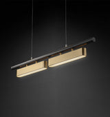 Colt Modern Linear Brass Pendant Light with Integrated LED for Kitchen Island