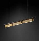 Colt Modern Linear Brass Pendant Light with Integrated LED for Kitchen Island