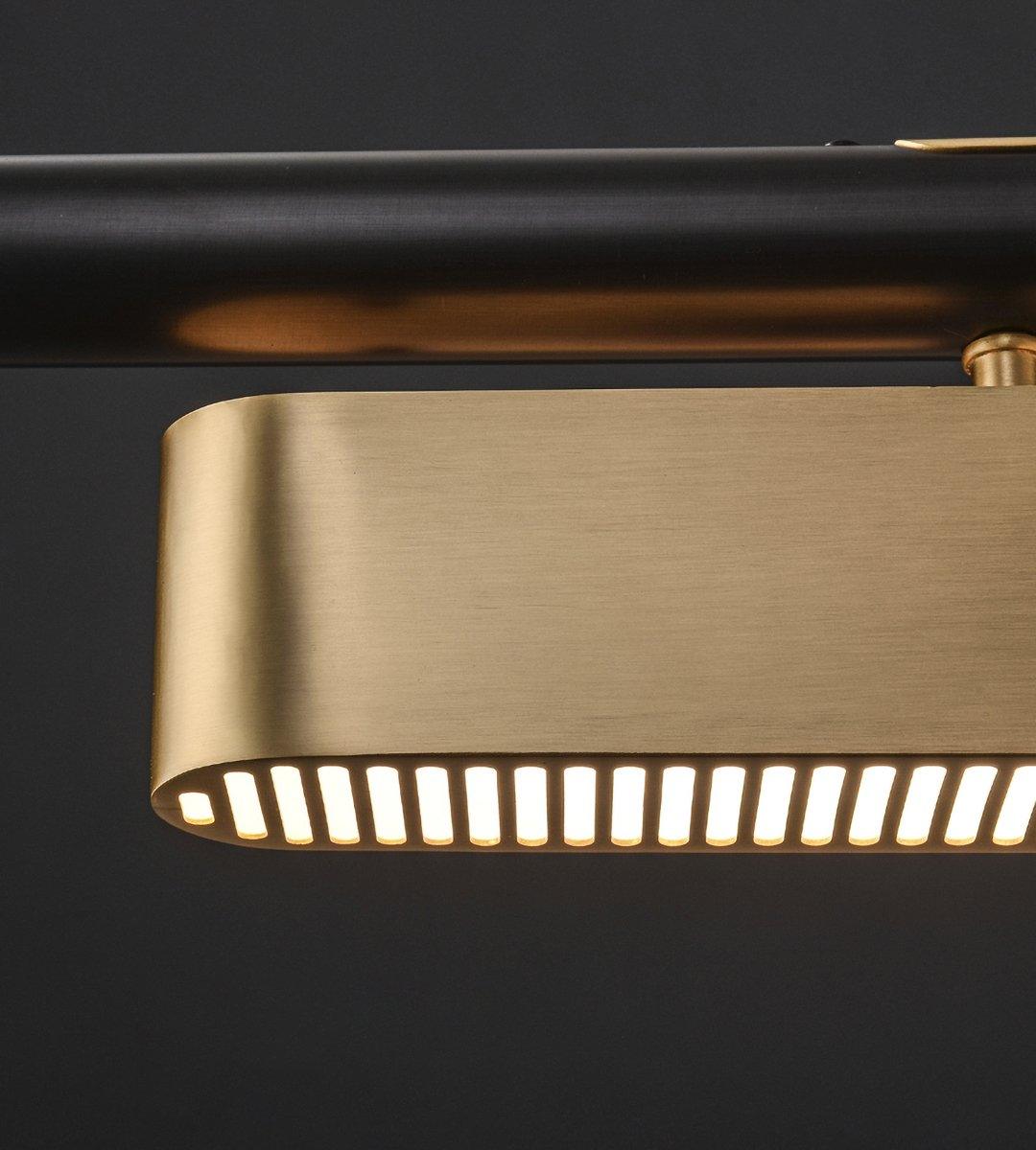Colt Modern Linear Brass Pendant Light with Integrated LED for Kitchen Island