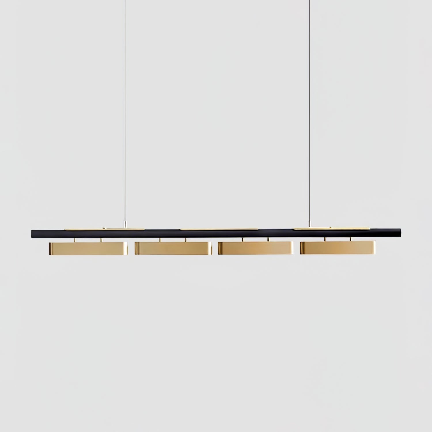 Colt Modern Linear Brass Pendant Light with Integrated LED for Kitchen Island