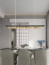 Colt Modern Linear Brass Pendant Light with Integrated LED for Kitchen Island