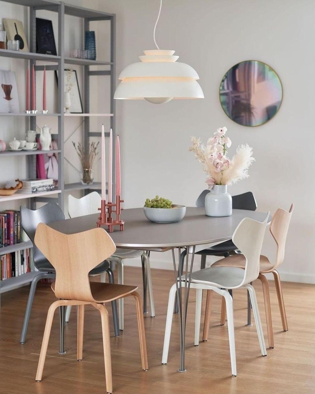 Concert Multi Shade Tiered Pendant Lamp Modern Matte Metal Hanging Ceiling Light for Living Room