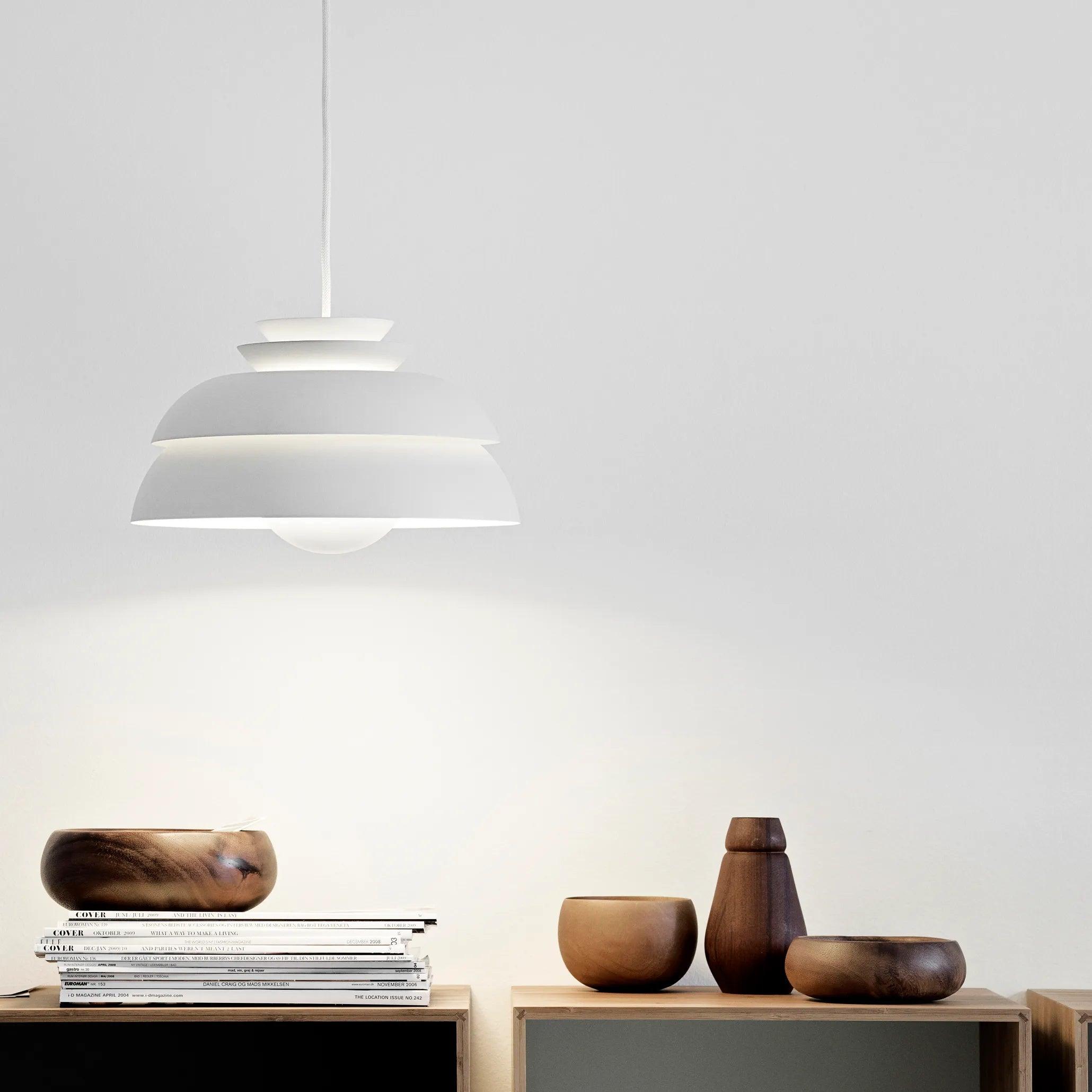 Concert Multi Shade Tiered Pendant Lamp Modern Matte Metal Hanging Ceiling Light for Living Room