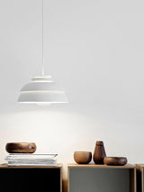 Concert Multi Shade Tiered Pendant Lamp Modern Matte Metal Hanging Ceiling Light for Living Room