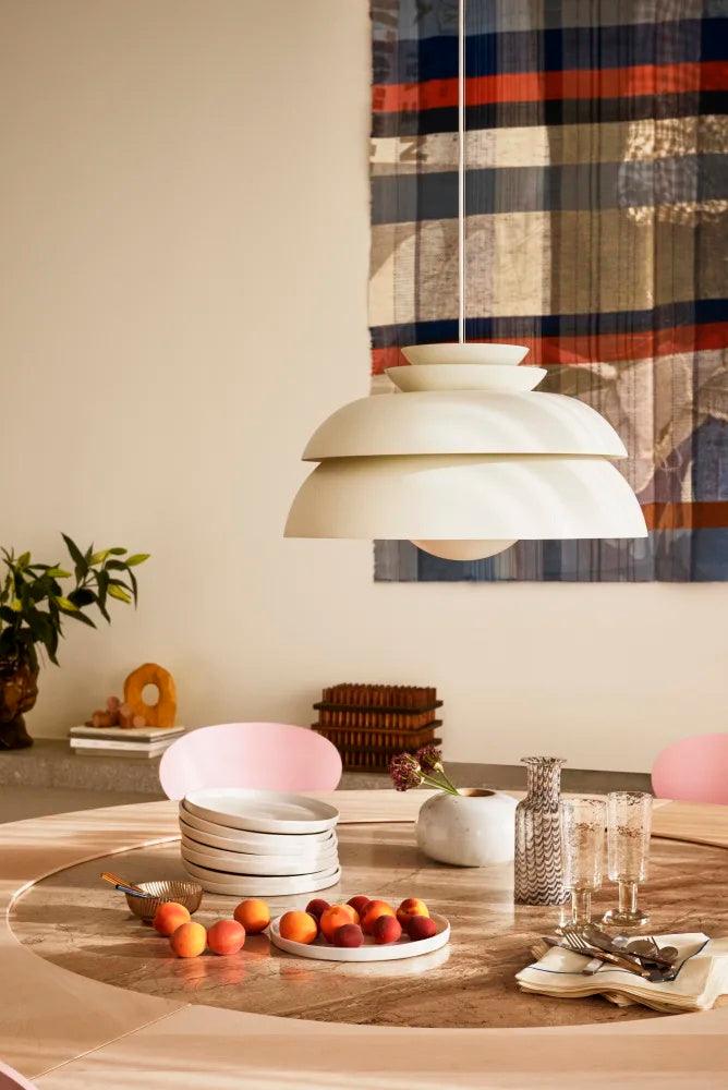 Concert Multi Shade Tiered Pendant Lamp Modern Matte Metal Hanging Ceiling Light for Living Room