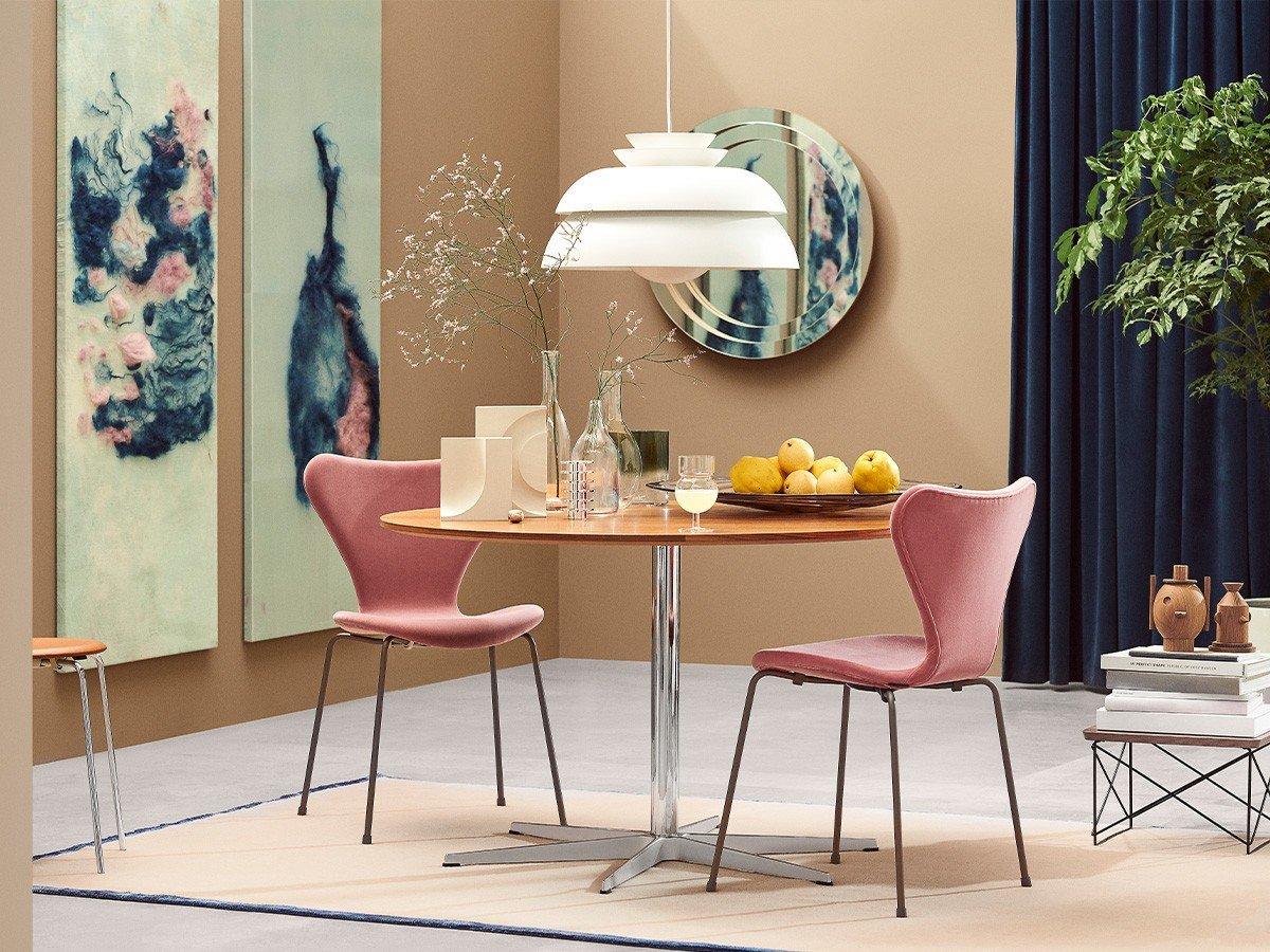 Concert Multi Shade Tiered Pendant Lamp Modern Matte Metal Hanging Ceiling Light for Living Room