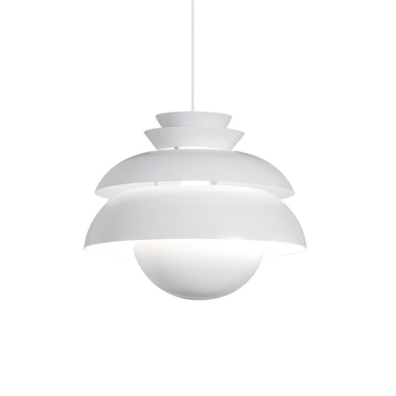 Concert Multi Shade Tiered Pendant Lamp Modern Matte Metal Hanging Ceiling Light for Living Room