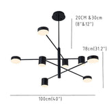 Contemporary 6 Light LED Black Sputnik Chandelier Adjustable Modern Foyer and Dining Room Pendant
