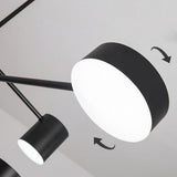 Contemporary 6 Light LED Black Sputnik Chandelier Adjustable Modern Foyer and Dining Room Pendant