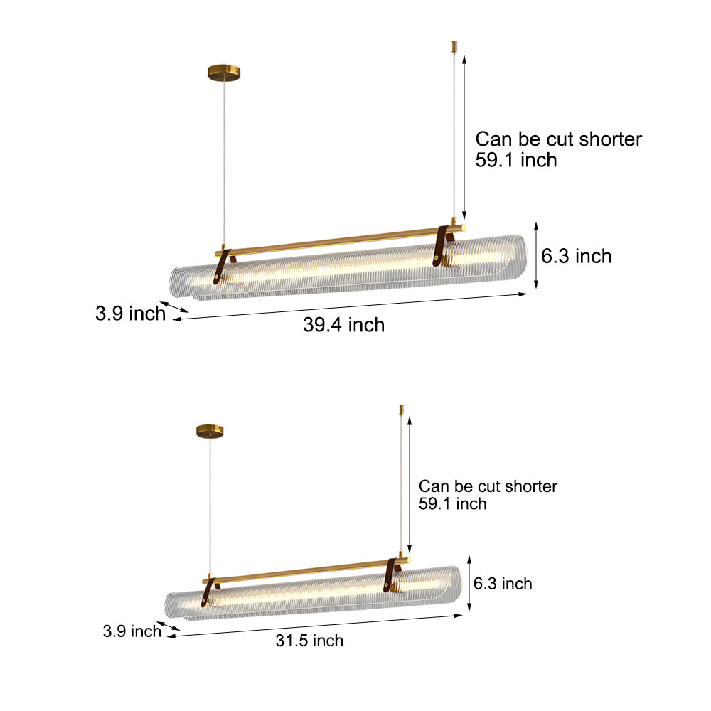Contemporary Acrylic Nami Wave Kitchen Island Lighting LED Linear Pendant for Dining Room