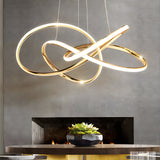 Contemporary Aluminum Curved LED Circular Pendant Light with Three Step Color Dimming