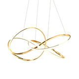 Contemporary Aluminum Curved LED Circular Pendant Light with Three Step Color Dimming