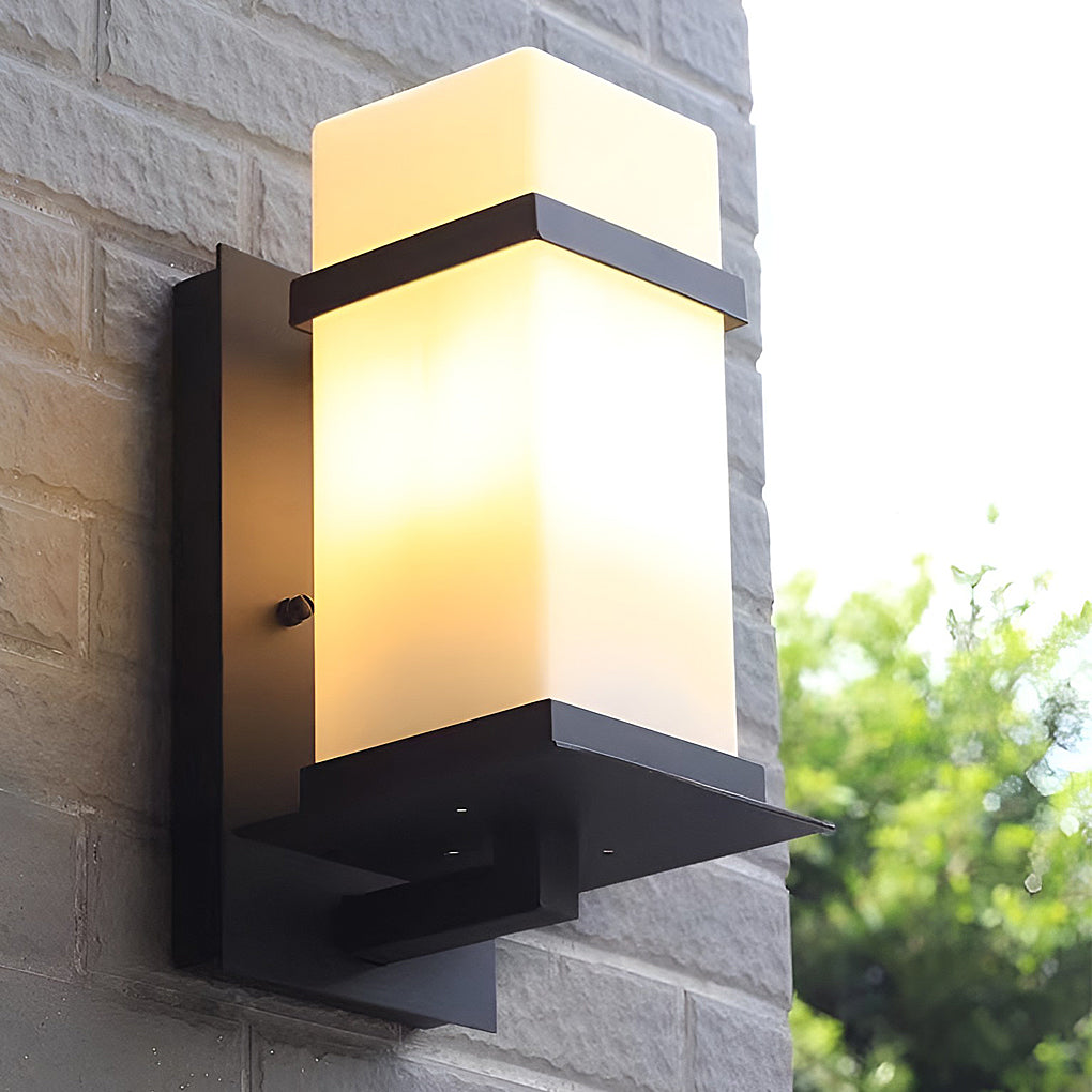 Contemporary Black Aluminum Outdoor Wall Sconce Waterproof Exterior Porch Light for Garden and Patio