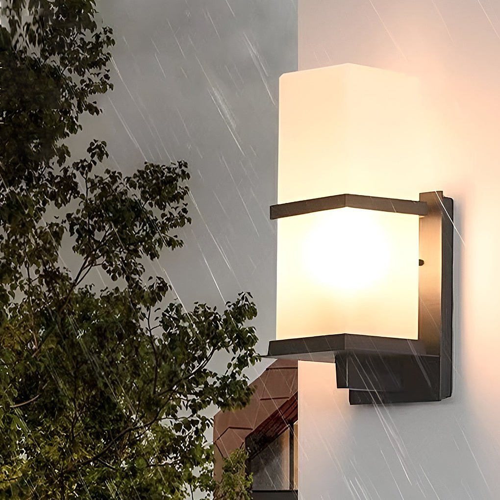 Contemporary Black Aluminum Outdoor Wall Sconce Waterproof Exterior Porch Light for Garden and Patio
