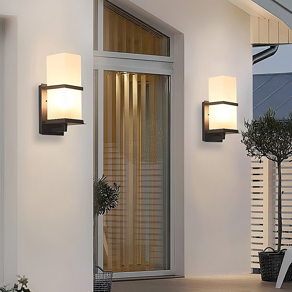 Contemporary Black Aluminum Outdoor Wall Sconce Waterproof Exterior Porch Light for Garden and Patio