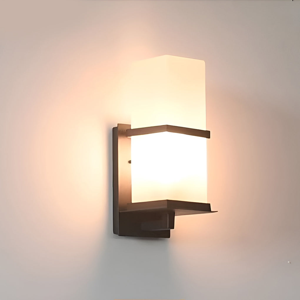 Contemporary Black Aluminum Outdoor Wall Sconce Waterproof Exterior Porch Light for Garden and Patio