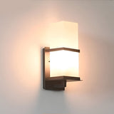 Contemporary Black Aluminum Outdoor Wall Sconce Waterproof Exterior Porch Light for Garden and Patio