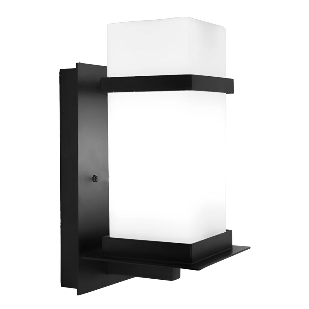 Contemporary Black Aluminum Outdoor Wall Sconce Waterproof Exterior Porch Light for Garden and Patio
