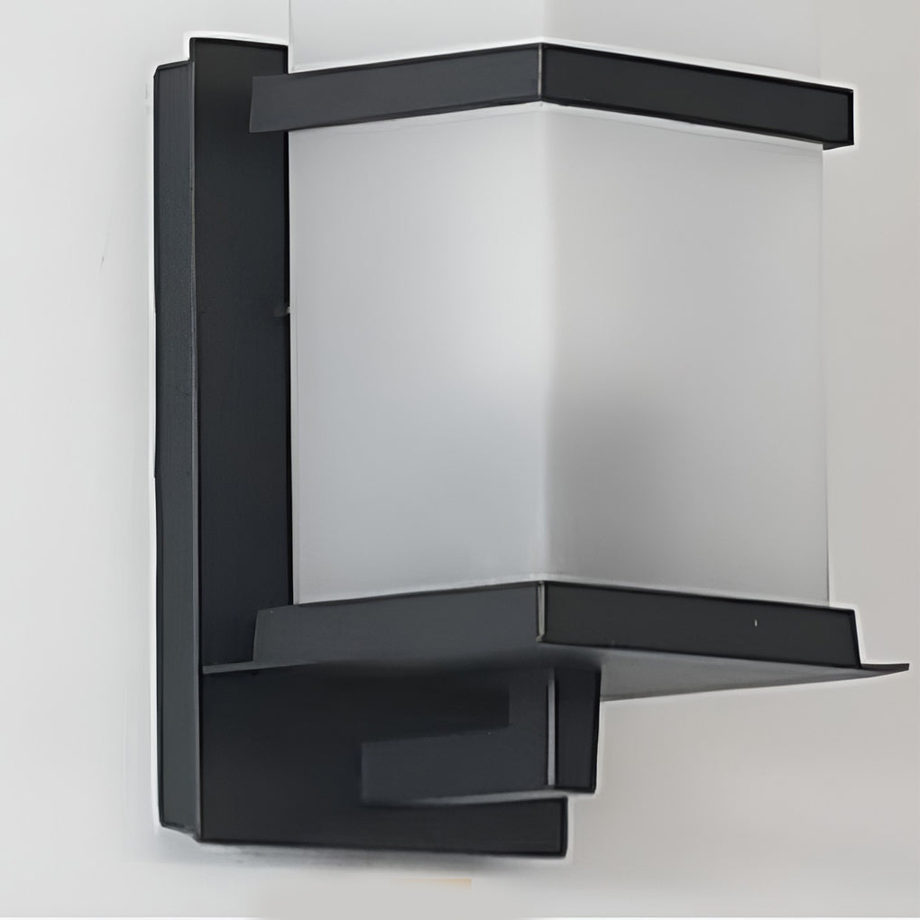 Contemporary Black Aluminum Outdoor Wall Sconce Waterproof Exterior Porch Light for Garden and Patio