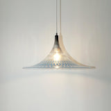 Contemporary Blue and Chrome Vortex Pendant Light with Swirl Design