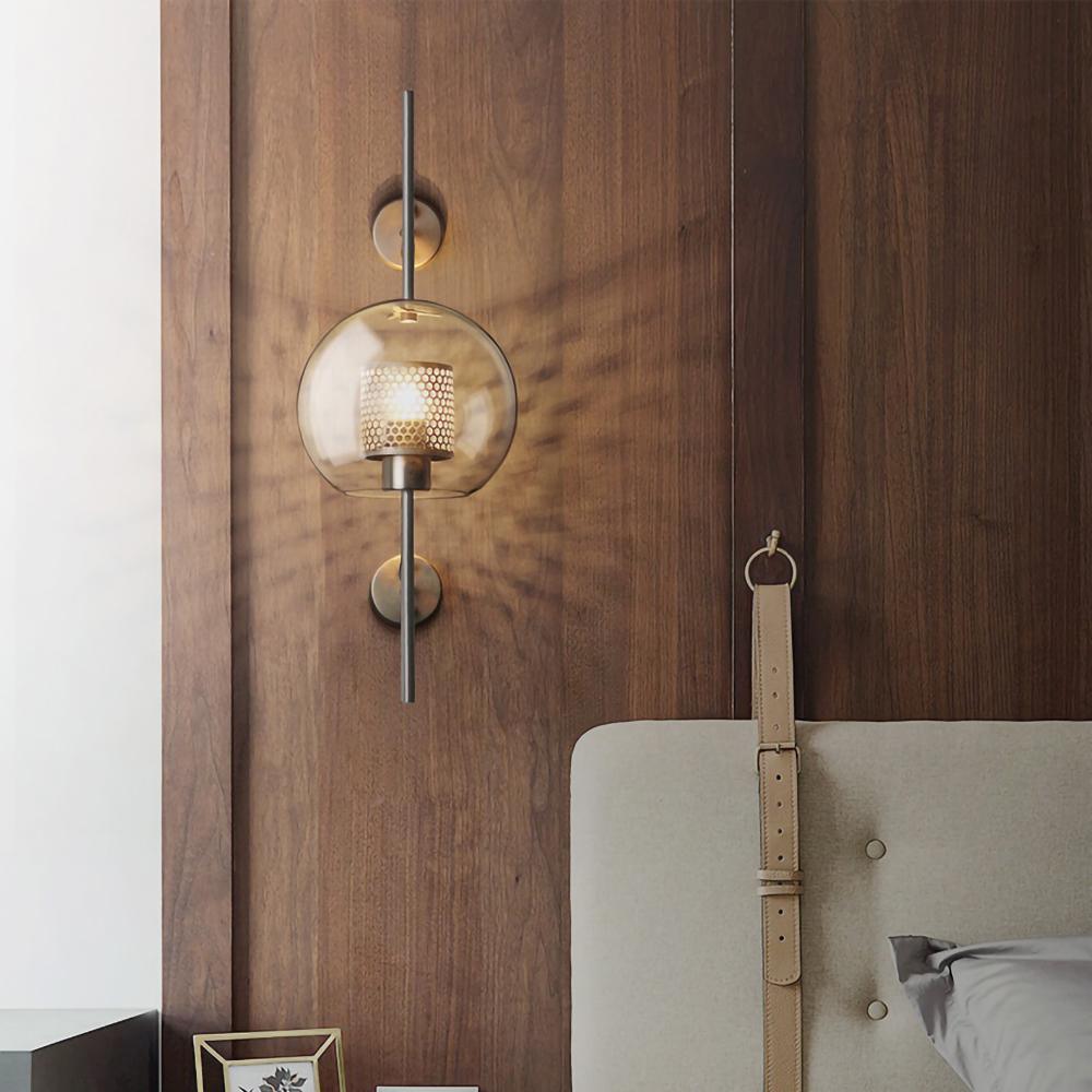 Contemporary Chiswick Glass Wall Sconce Sphere and Capsule Indoor Lighting Fixture