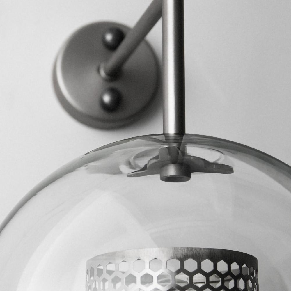 Contemporary Chiswick Glass Wall Sconce Sphere and Capsule Indoor Lighting Fixture