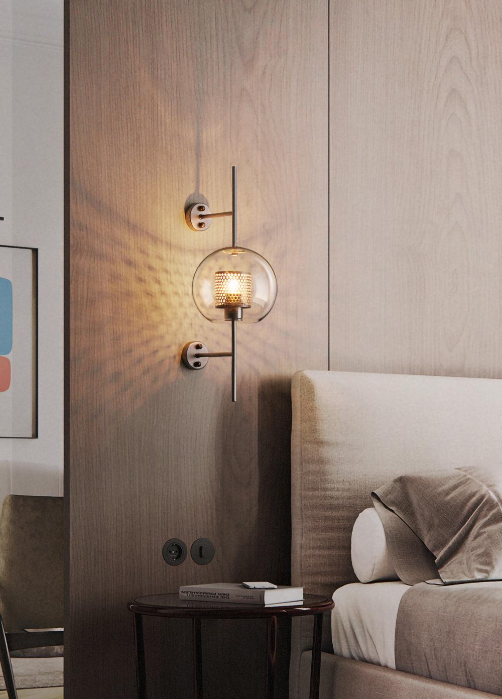 Contemporary Chiswick Glass Wall Sconce Sphere and Capsule Indoor Lighting Fixture