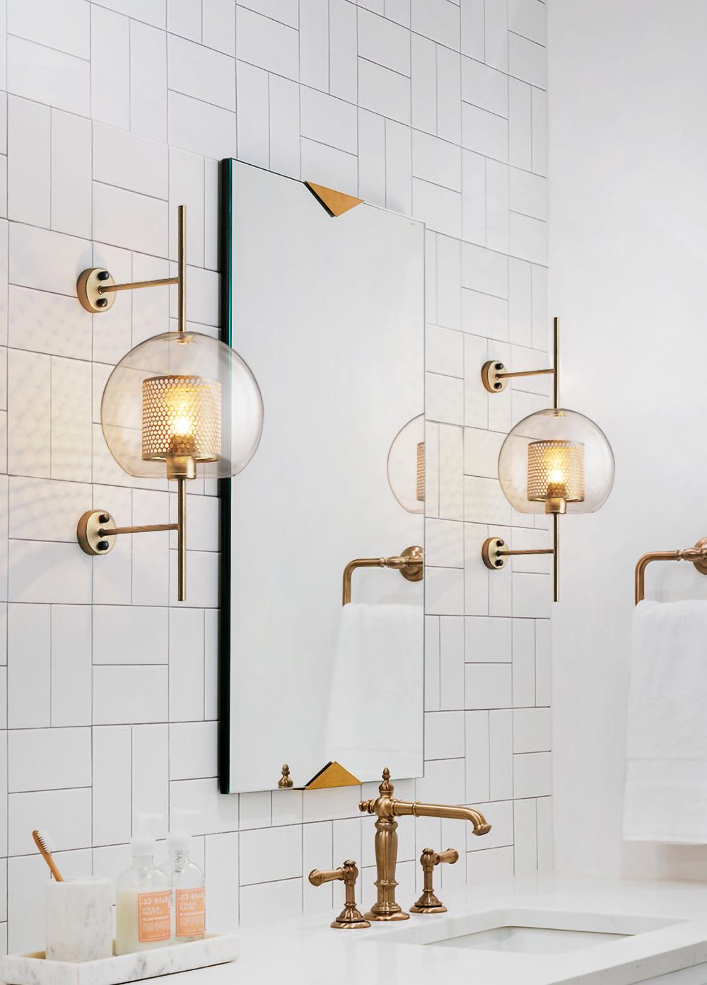 Contemporary Chiswick Glass Wall Sconce Sphere and Capsule Indoor Lighting Fixture