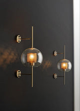 Contemporary Chiswick Glass Wall Sconce Sphere and Capsule Indoor Lighting Fixture