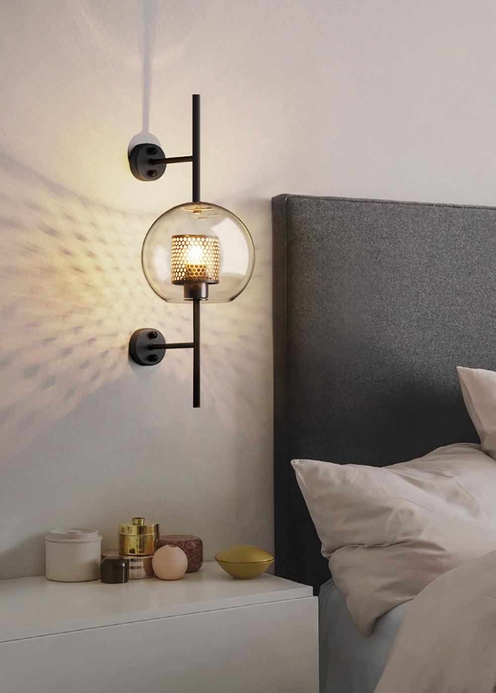 Contemporary Chiswick Glass Wall Sconce Sphere and Capsule Indoor Lighting Fixture