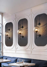 Contemporary Chiswick Glass Wall Sconce Sphere and Capsule Indoor Lighting Fixture
