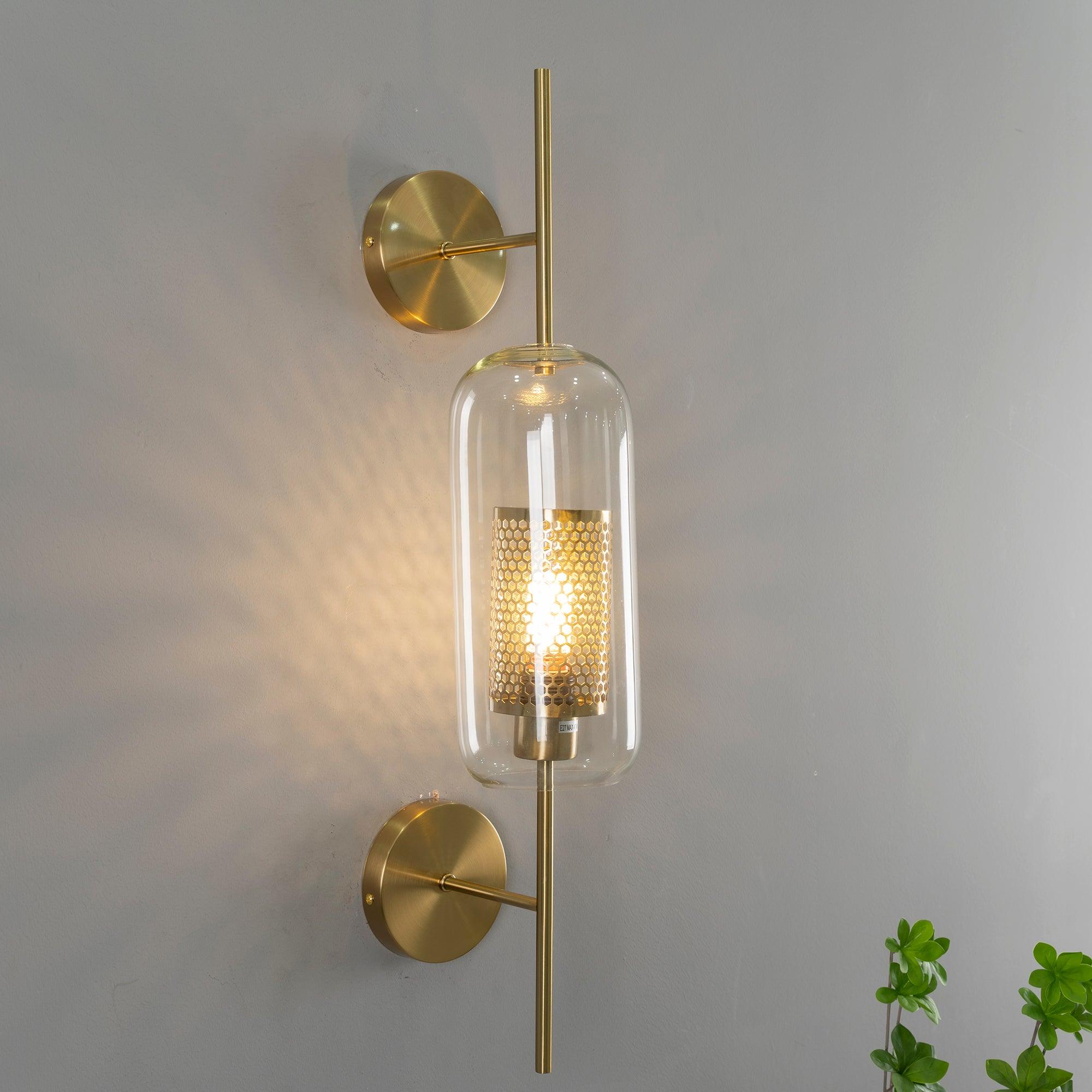Contemporary Chiswick Glass Wall Sconce Sphere and Capsule Indoor Lighting Fixture