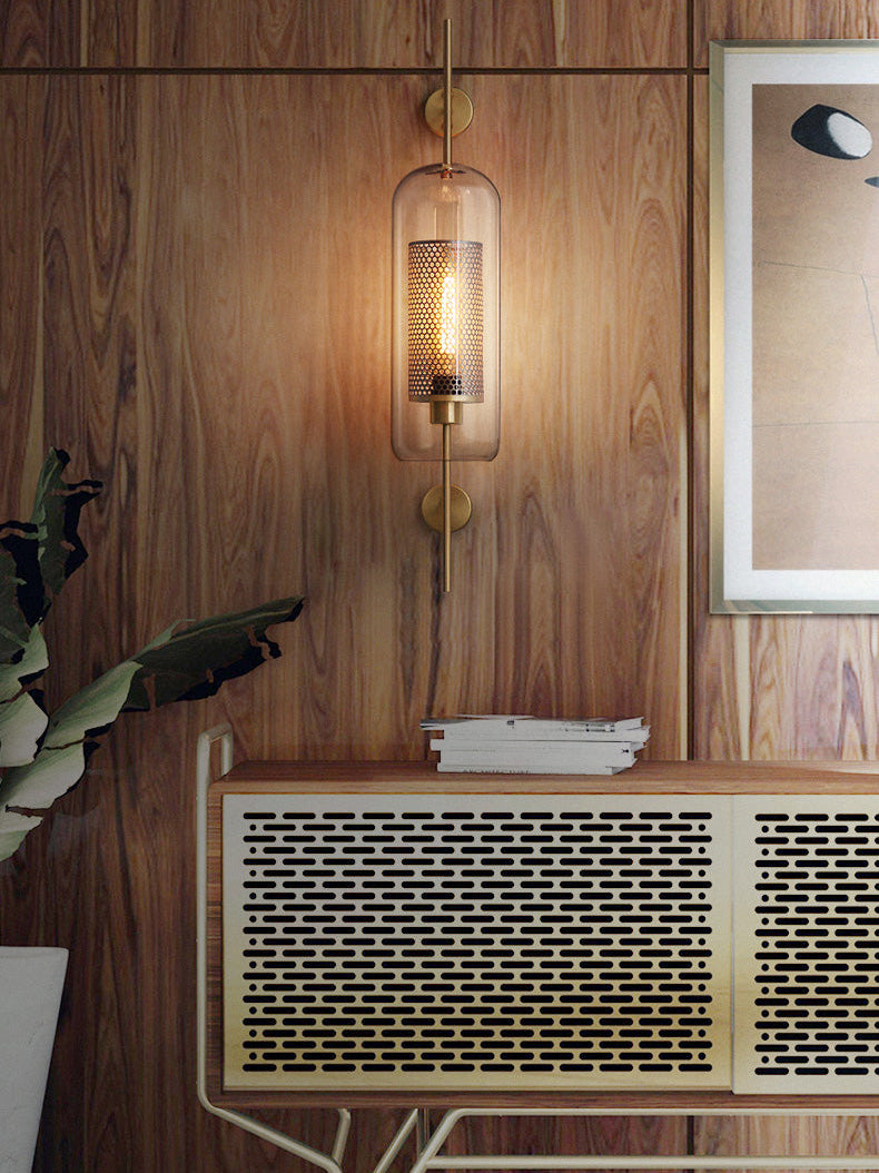 Contemporary Chiswick Glass Wall Sconce Sphere and Capsule Indoor Lighting Fixture
