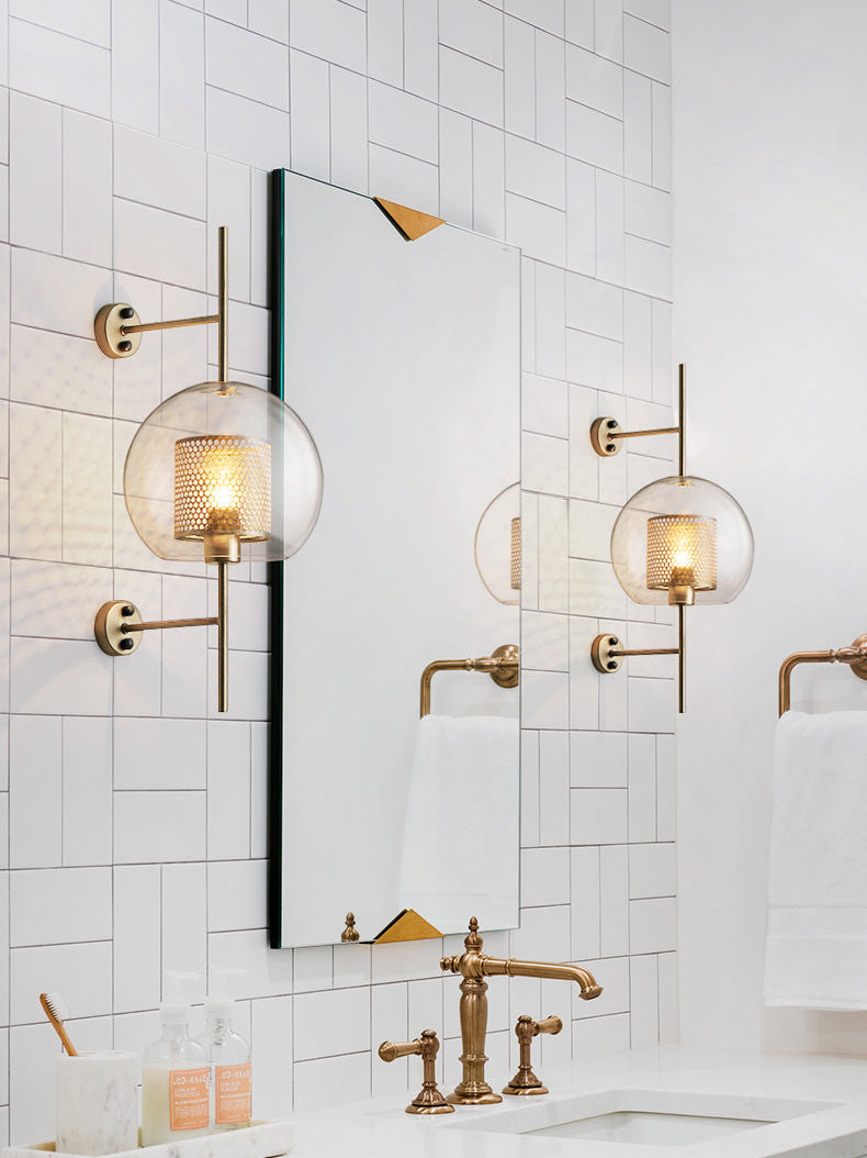 Contemporary Chiswick Glass Wall Sconce Sphere and Capsule Indoor Lighting Fixture